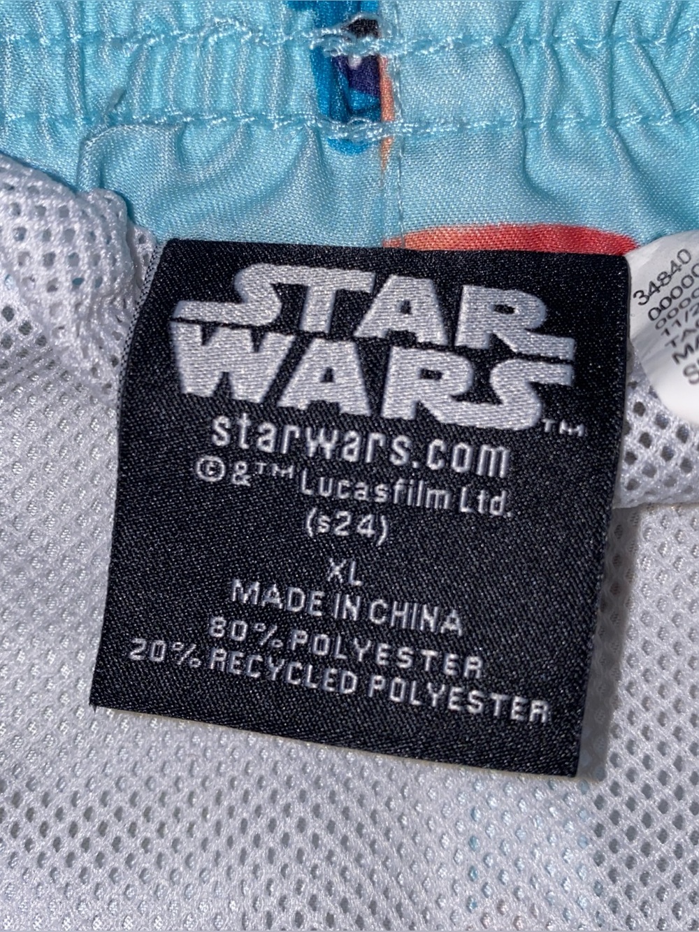 Star Wars The Mandalorian‎ Men's Grogu Swim Shorts Size XL Turquoise Blue Beach - Picture 3 of 7